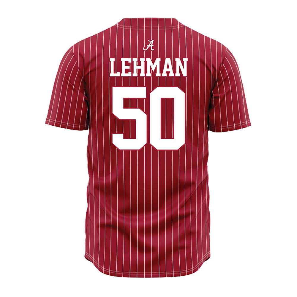 Alabama - NCAA Baseball : Connor Lehman - Pinstripe Jersey-1
