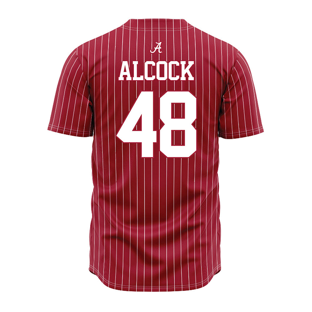 Alabama - NCAA Baseball : Bobby Alcock - Pinstripe Jersey