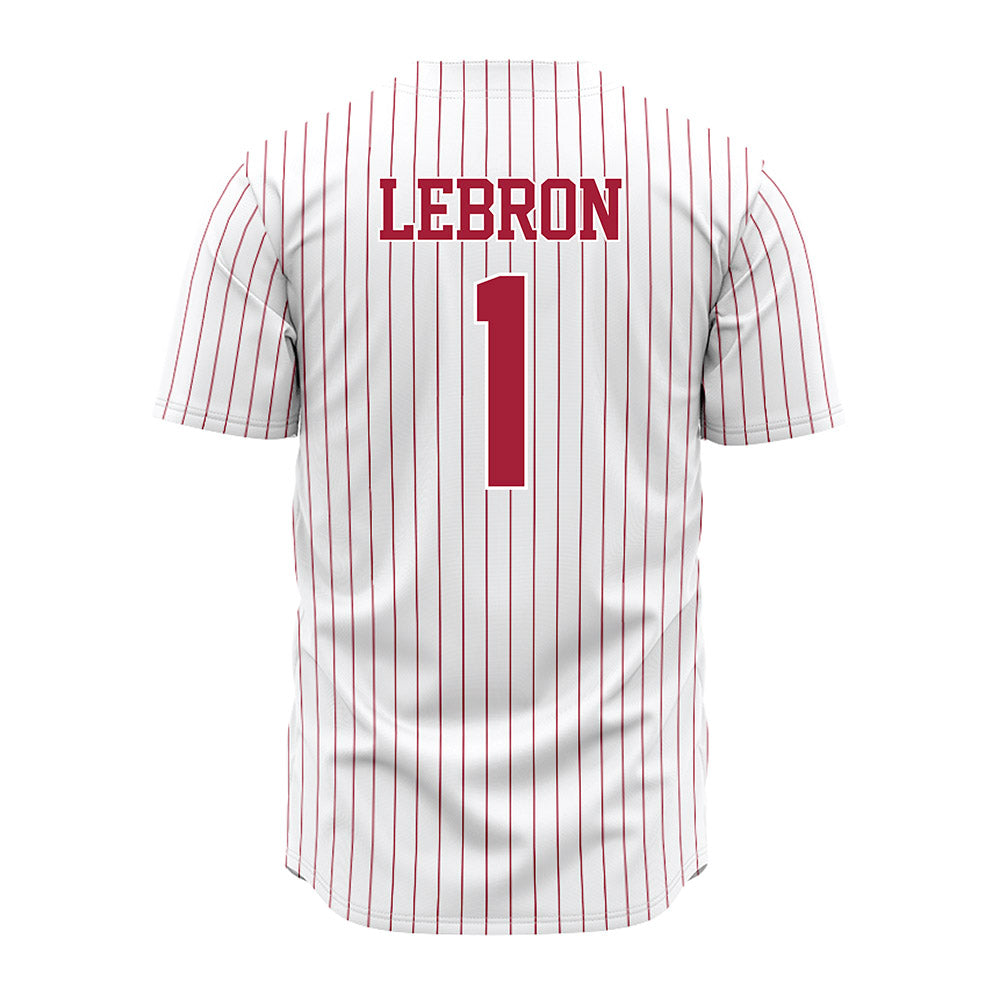 Alabama - NCAA Baseball : Justin Lebron - Pinstripe Jersey