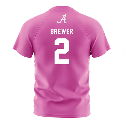 Alabama - NCAA Women's Soccer : Breezie Brewer - Pink Soccer Jersey-1