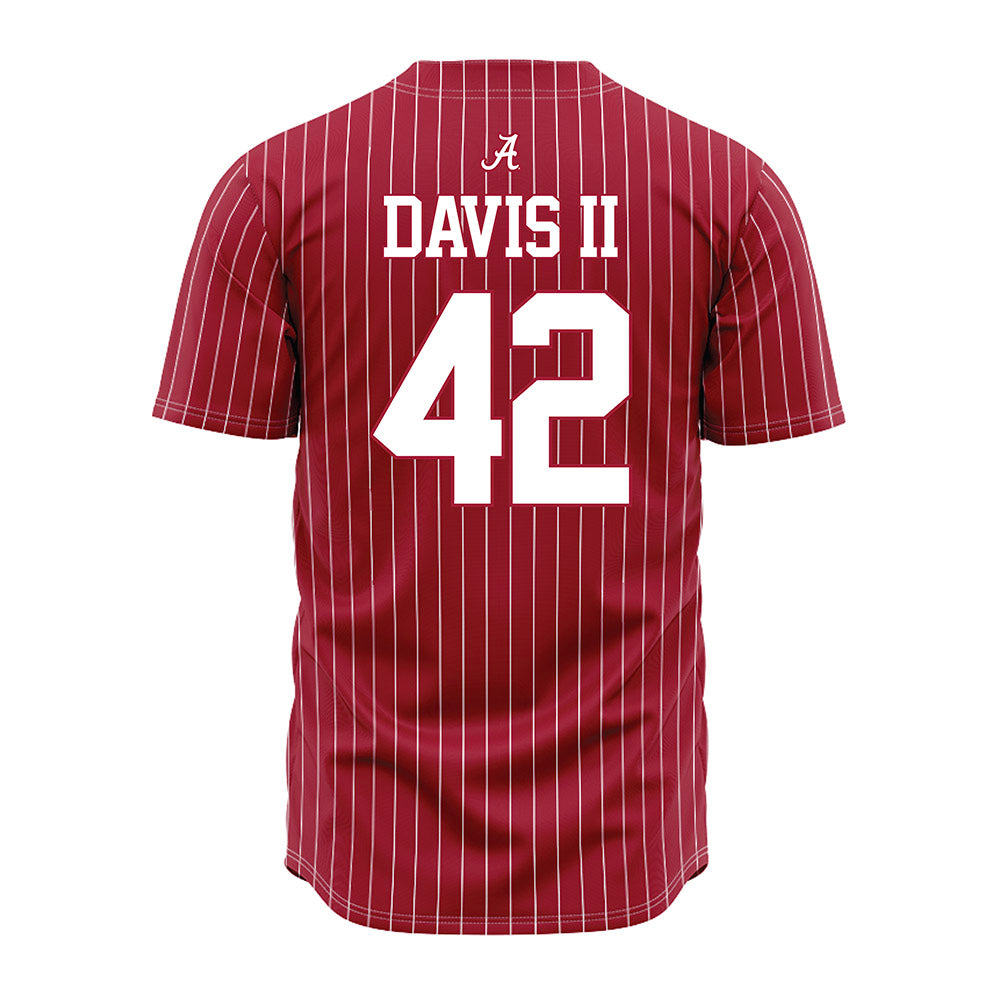 Alabama - NCAA Baseball : Alton Davis II - Pinstripe Jersey
