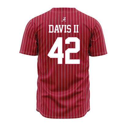 Alabama - NCAA Baseball : Alton Davis II - Pinstripe Jersey