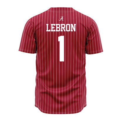 Alabama - NCAA Baseball : Justin Lebron - Pinstripe Jersey