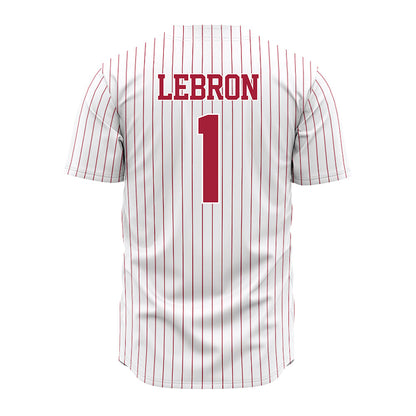 Alabama - NCAA Baseball : Justin Lebron - Pinstripe Jersey