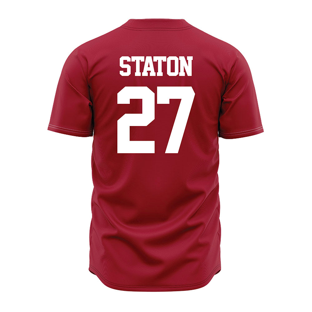 Alabama - NCAA Baseball : Garrett Staton - Red Jersey-1